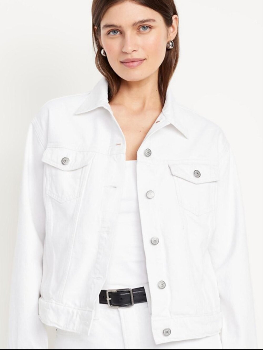 LOFT white jean jacket XL